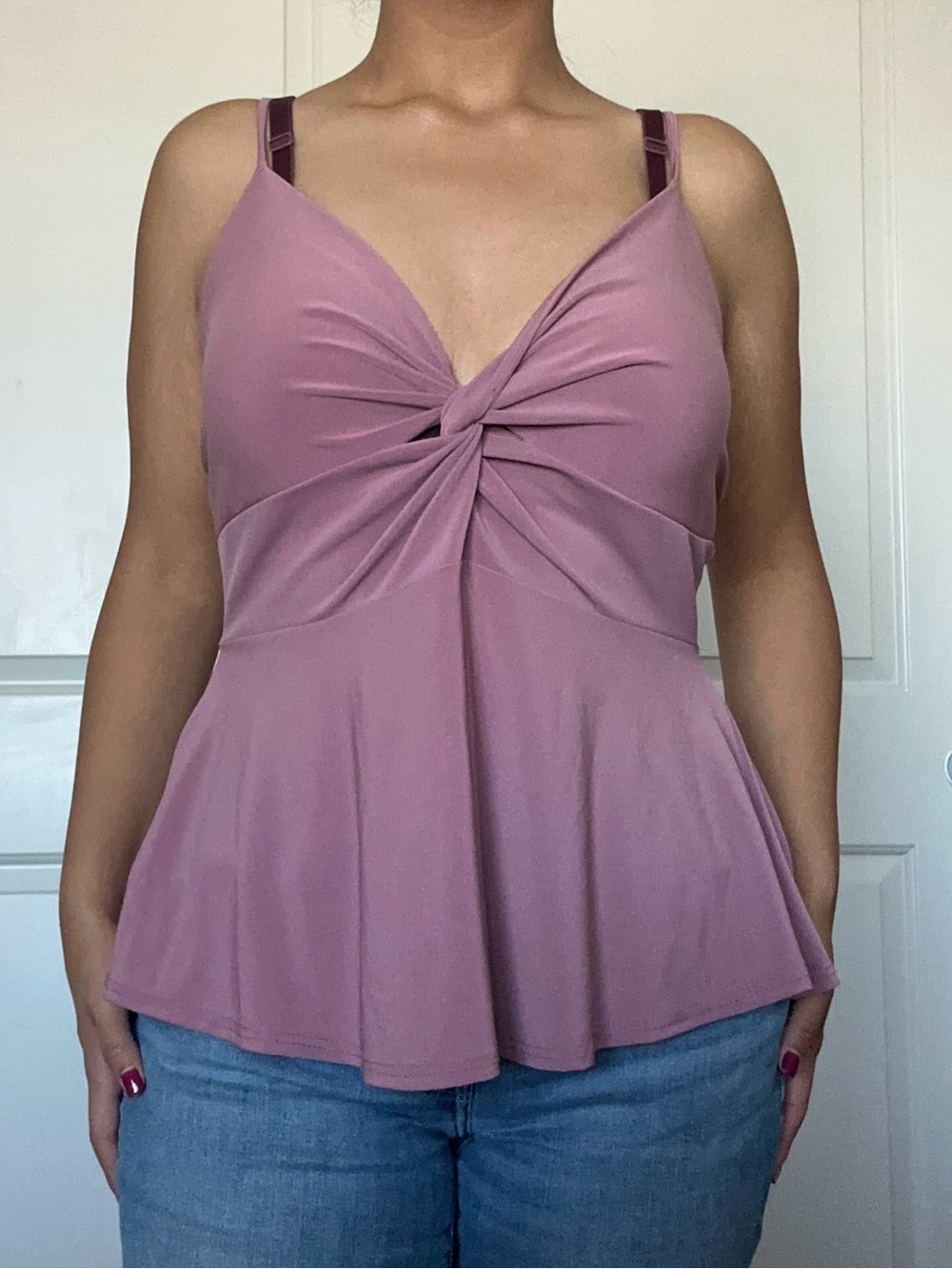 Vintage Libian Twist-Front Mauve Camisole